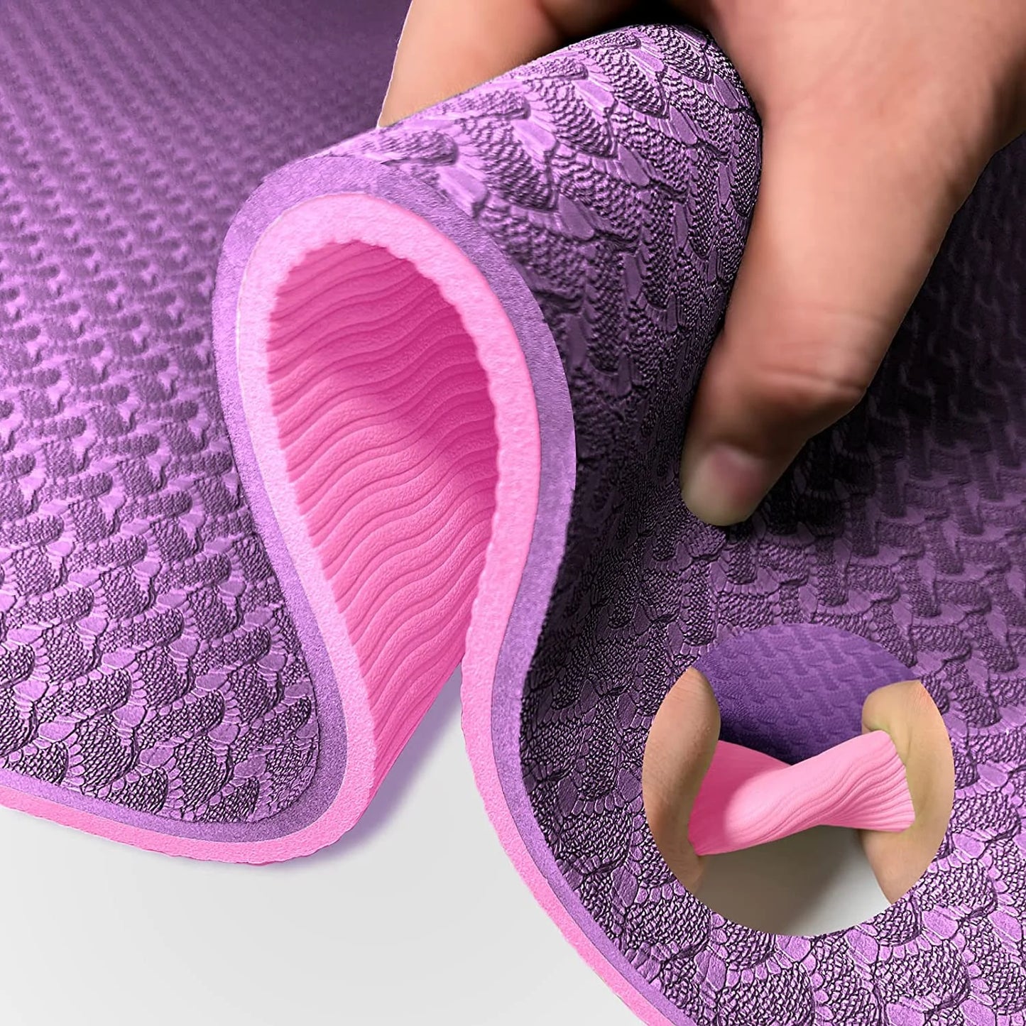 Yoga Mat 1/3 Inch Exercise Mats 8Mm TPE Non-Slip Extra Thick High-Density Eco Friendly for Yoga Workout Pilates Yoga Mats for Women Men