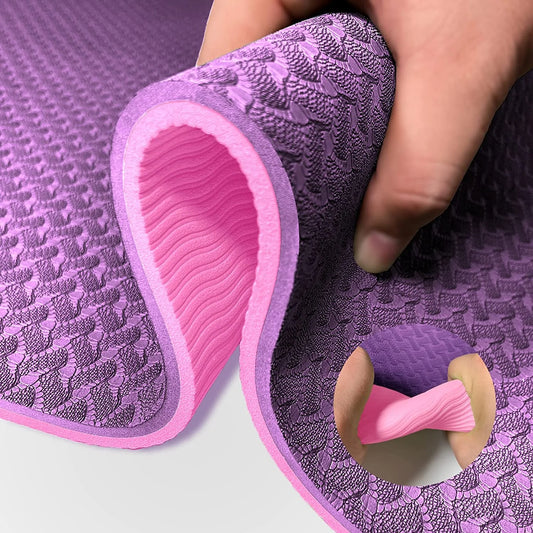 Yoga Mat 1/3 Inch Exercise Mats 8Mm TPE Non-Slip Extra Thick High-Density Eco Friendly for Yoga Workout Pilates Yoga Mats for Women Men