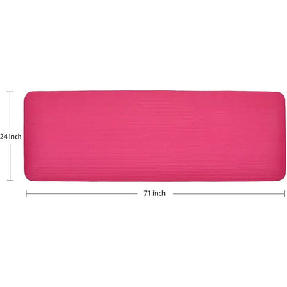 Gocloud Extra Thick Non-Slip Yoga Mat, 71" X 24" with Carrying Strap and Knee Pad, Pink