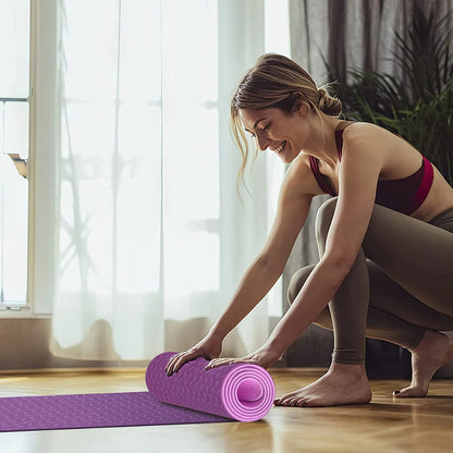 Yoga Mat 1/3 Inch Exercise Mats 8Mm TPE Non-Slip Extra Thick High-Density Eco Friendly for Yoga Workout Pilates Yoga Mats for Women Men