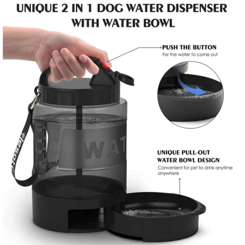 2.2L Dog Water Bottle Large Capacity Drinking Water Bottle Outdoor Sports Water Bottle Outdoor Cat and Dog Water Bottle